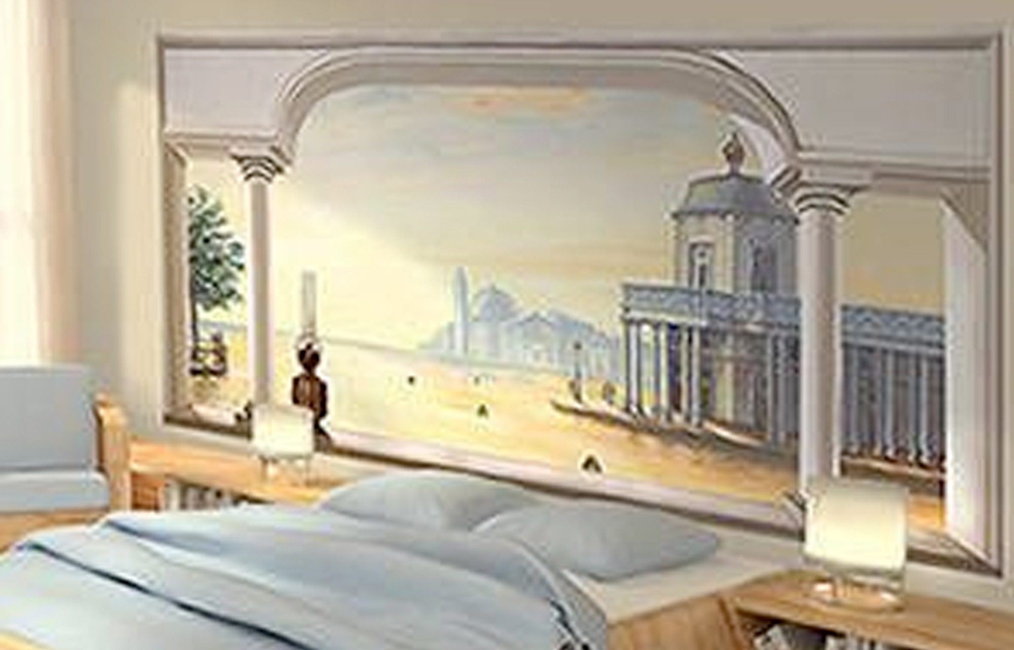 photo d'une peinture en trompe l'oeil romantique