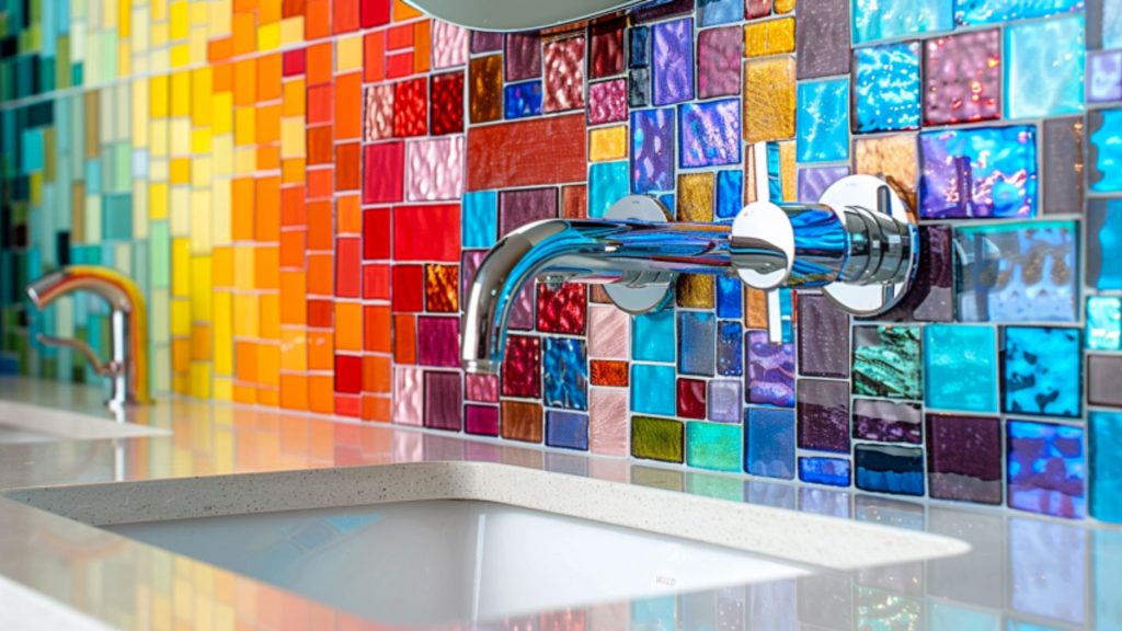 tendance deco salle de bain 2024 mosaique