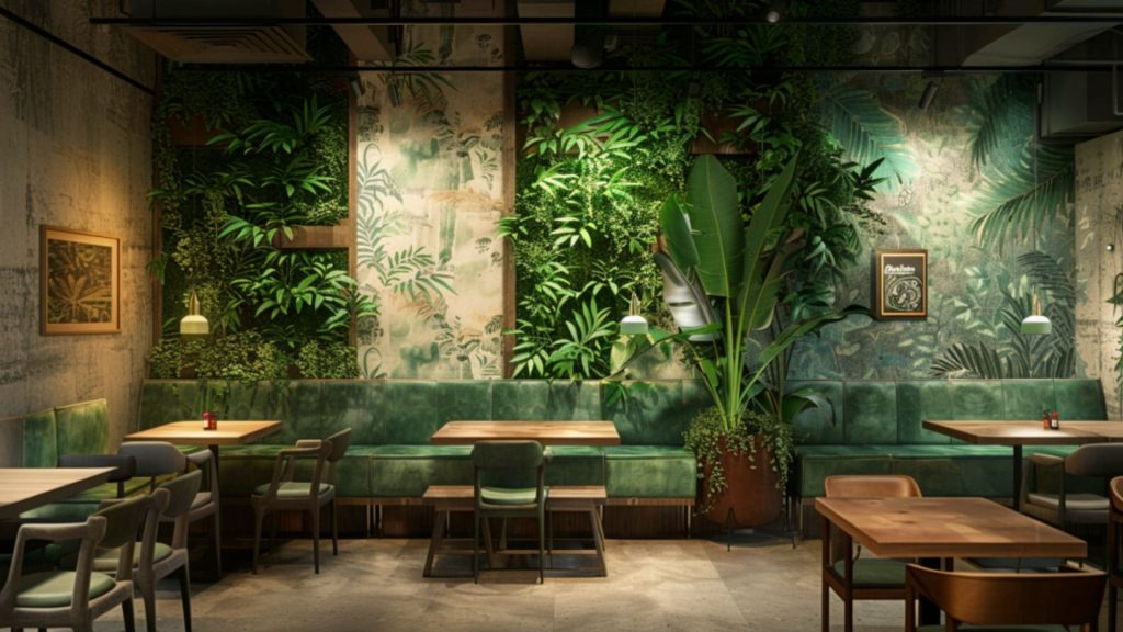 agencement restaurant vegetal