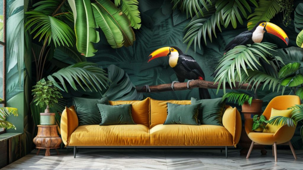 papier peint panoramique tendance jungle